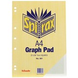 BULK SPIRAX GRAPH PAD TOP OPEN 1MM 25 LEAF A4 CTN100