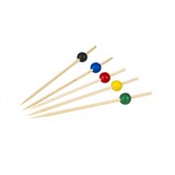 BAMBOO SKEWERASSORTED COLOURED BALLS  125mm  100pcsPack 