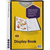 MARBIG DISPLAY BOOK NONREFILABLE SPINE INSERT 20 POCKET A3 BLACK