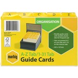 MARBIG GUIDE CARDS AZ131 TAB 203 X 127MM BUFF MANILLA PACK 30