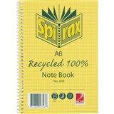 SPIRAX 813 NOTEBOOK 7MM RULED 100 RECYCLED CARDBOARD COVER SPIRAL BOUND A6 100 PAGE