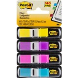 POSTIT 6834AB MINI INDEX FLAGS BRIGHT ASSORTED PACK 140