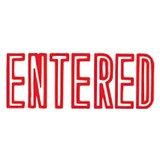 XSTAMPER CXBN 1021 PREINKED MESSAGE STAMP ENTERED 42 X 13MM RED