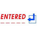DESKMATE PREINKED MESSAGE STAMP ENTERED AND DATE BLUERED
