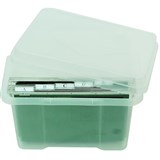 ITALPLAST FILE STORAGE BOX WITH 10 FILES AND TABS 32 LITRE CLEAR