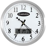 CARVEN WALL CLOCK WITH LED DATE 350MM ALUMINIUM FRAME