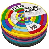 BRENEX MATT CIRCLE PAPER SHAPES SINGLE SIDED 120MM ASSORTED PACK 500