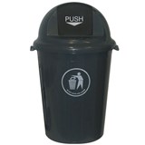 ITALPLAST HEAVY DUTY SWING TOP BIN 80 LITRE DARK GREY
