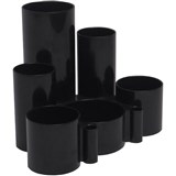 ITALPLAST DESK TIDY 6 COMPARTMENT BLACK