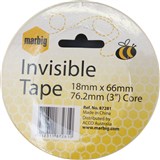 MARBIG INVISIBLE TAPE 18MM X 66M 762MM CORE