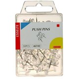 ESSELTE PUSH PINS CLEAR PACK 50