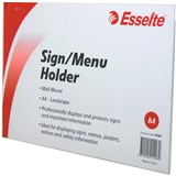 ESSELTE SIGN  MENU HOLDER WALL MOUNT LANDSCAPE A4 CLEAR