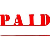 XSTAMPER CXBN 1221 PREINKED MESSAGE STAMP PAID 42 X 13MM RED