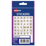 AVERY 932448 MULTIPURPOSE STICKERS AZ 12 X 12MM GOLD PACK 48