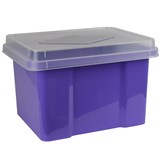 ITALPLAST FILE STORAGE BOX 32 LITRE GRAPECLEAR LID