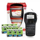 DYMO 280P LABEL MANAGER  6XD1 TAPES  10PC RUBBERMAID CONTAINERS BUNDLE