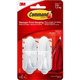 COMMAND ADHESIVE DESIGNER MEDIUM HOOKS WHITE PACK 2 HOOKS AND 4 STRIPS
