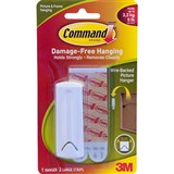 COMMAND ADHESIVE WIREBACKED PICTURE HANGER WHITE PACK 1 HANGER AND 2 STRIPS