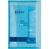 AVERY 47770 DOCUMENT WALLET HOOK AND LOOP FOOLSCAP 50 SHEETS TRANSPARENT BLUE
