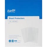 BANTEX TOUGH SHEET PROTECTORS 50 MICRON A4 CLEAR BOX 100