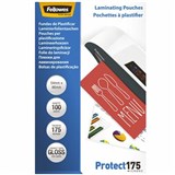FELLOWES LAMINATING POUCH GLOSS 175 MICRON 54 X 86MM CLEAR PACK 100