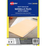 AVERY 88300 MANILLA FOLDER WITH 24 LASER TITLE LABEL FOOLSCAP BUFF PACK 20