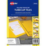 AVERY 88442 TUBECLIP FILE FOOLSCAP YELLOW WITH BLACK PRINT PACK 5