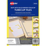 AVERY 88553 TUBECLIP FILE FOOLSCAP BUFF WITH BLUE PRINT PACK 5