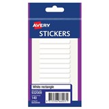 AVERY 932009 MULTIPURPOSE STICKERS RECTANGLE 50 X 6MM WHITE PACK 140