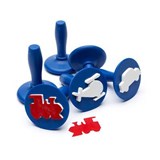 EDUCATIONAL COLOURS PAINT AND DOUGH STAMPERS TRANSPORT SET BLUEWHITE