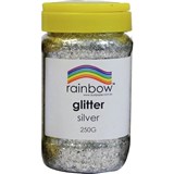 RAINBOW GLITTER 250G JAR SILVER