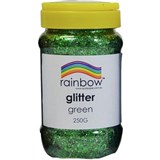 RAINBOW GLITTER 250G JAR GREEN