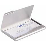 DURABLE BUSINESS CARD BOX ALUMINIUM 20 CAPACITY 90 X 55MM