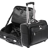 WATERVILLE PILOT CASECOMPUTER BAG VINYL WITH TROLLEY WHEELS AND RETRACTABLE HANDLE BLACK