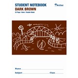 WRITER STUDENT NOTEBOOK 6MM DOUBLE RULEDGUIDE 32 PAGE 250 X 175MM DARK BROWN