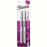 SHARPIE PERMANENT MARKER BULLET FINE 10MM METALLIC SILVER PACK 2