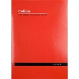 COLLINS A24 SERIES ACCOUNT BOOK DOUBLE LEDGER FEINT RULED STAPLED 24 LEAF A4 RED