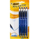 BIC ATLANTIS RETRACTABLE BALLPOINT PEN 10MM BLUE PACK 4