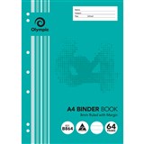 OLYMPIC B864 BINDER BOOK 8MM RULED 64 PAGE 55GSM A4