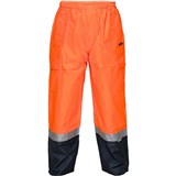 PRIME MOVER MP200 HIVIS WET WEATHER CARGO PANT REFLECTIVE TAPE ORANGE NAVY 4XL TO 5XL