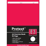 PROTEXT E3 PREMIUM EXERCISE BOOK RULED 8MM 70GSM 96 PAGE A4 ASSORTED