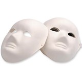 EDUCATIONAL COLOURS FULL FACE PAPER MACHE MASKS PACK 24