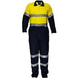 PRIME MOVER MA931 REGULAR WEIGHT COVERALL WITH METAL STUD CLOSURE AND TAPE 2TONE YELLOW NAVY 102R
