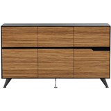 NOVARA CREDENZA 6 DOOR 1825 X 425 X 1250MM ZEBRANO TIMBER VENEER