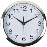 ITALPLAST WALL CLOCK 260MM WHITE  CHROME