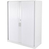 STEELCO TAMBOUR DOOR CABINET 3 SHELVES 1200H X 1200W X 463D MM SILVER GREY