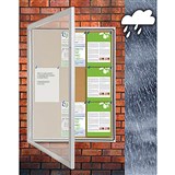 VISIONCHART TX WEATHER RESISTANT NOTICE CASE 820 X 1080MM SILVER FRAME CORK BACKGROUND