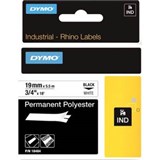 DYMO SD18484 RHINO INDUSTRIAL TAPE PERMANENT POLYESTER 19MM BLACK ON WHITE