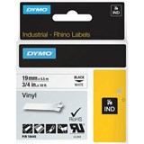 DYMO SD18445 RHINO INDUSTRIAL TAPE VINYL 19MM BLACK ON WHITE