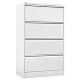 GO LATERAL FILING CABINET 4 DRAWER HEAVY DUTY 1321 X 900 X 473MM WHITE CHINA